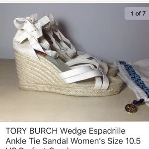 Tory Burch Wedge Espadrille Sandal 10.5 Like New